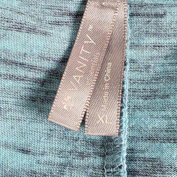 Vanity XL Teal Space Dye V Neck Long Sleeve Tunic - Picture 4 of 8